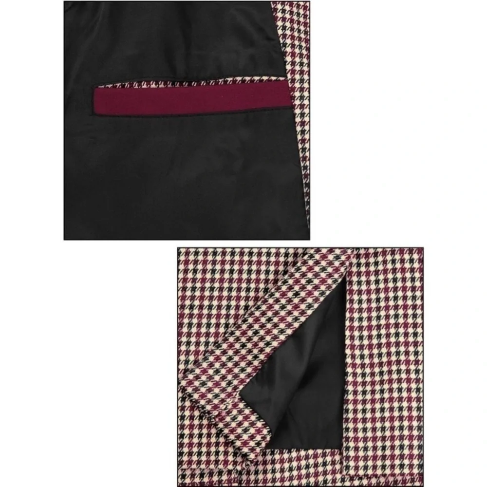 Lars Amadeus Men's Plaid Pattern Button Down Slim Fit Casual Jacket Blazer new